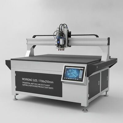 Traceur de colle XY CNC Gluer avec une taille de travail de 1700x2500mm prend en charge jusqu'à quatre opérateurs et de la colle froide thermofusible en une seule opération